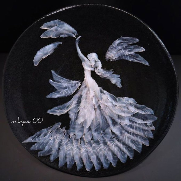 Người đàn ông Nhật biến sashimi thành tranh 3D đẹp không nỡ ăn