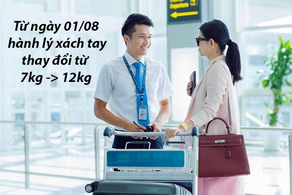 Từ ngày 01/08 Hành khách được xách hành lý 12-18kg lên máy bay thay vì 7kg